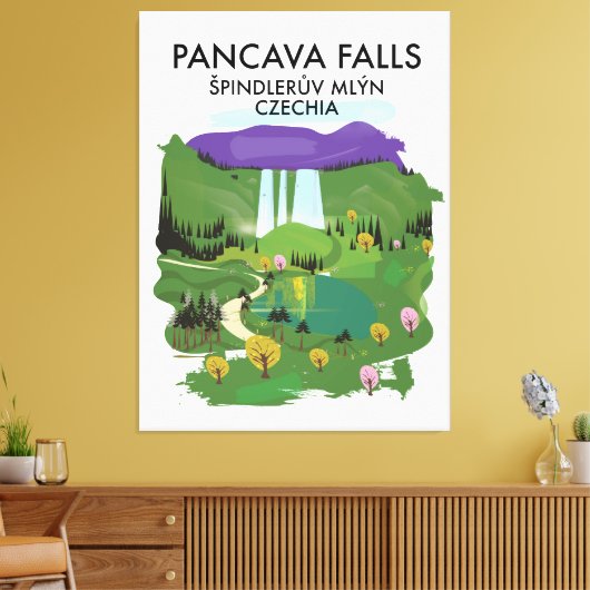 Pancava Herfsten Špindlerův Mlýn, Czechia reisbure Canvas Afdruk (Insitu (Woonkamer))