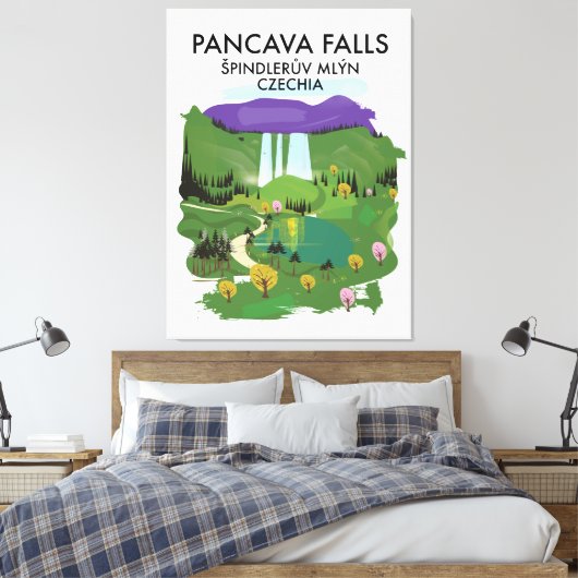 Pancava Herfsten Špindlerův Mlýn, Czechia reisbure Canvas Afdruk (Insitu (Slaapkamer))
