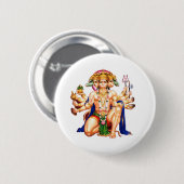 Panchmukhi Hanuman ji Ronde Button 5,7 Cm (Voorkant /achterkant)