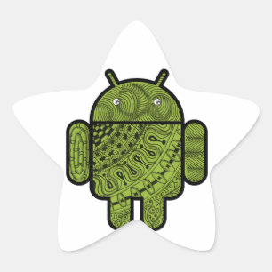 Pancho Doodle Character voor Android™-robot Ster Sticker