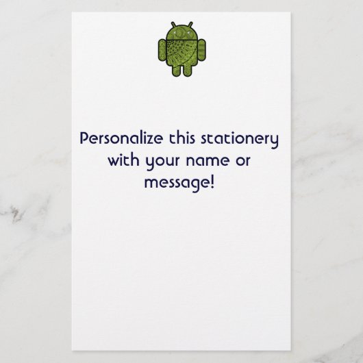 Pancho Doodle Character voor de Android™-robot Briefpapier (Voorkant)