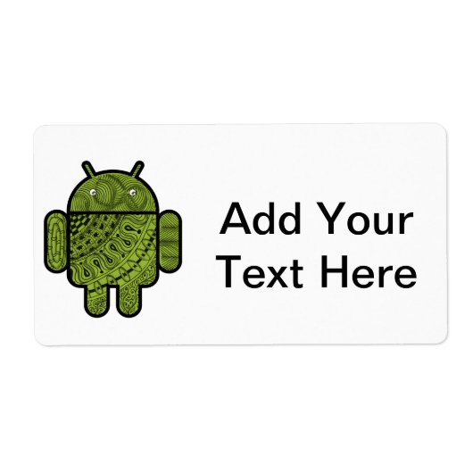 Pancho Doodle Character voor de Android™-robot Etiket (Voorkant)