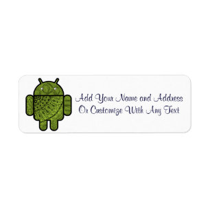 Pancho Doodle Character voor de Android™-robot Etiket