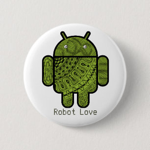 Pancho Doodle Character voor de Android™-robot Ronde Button 5,7 Cm