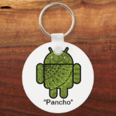 Pancho Doodle Character voor de Android™-robot Sleutelhanger (Voorkant)