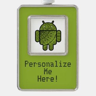 Pancho Doodle Character voor de Android™-robot Verzilverd Kader Ornament