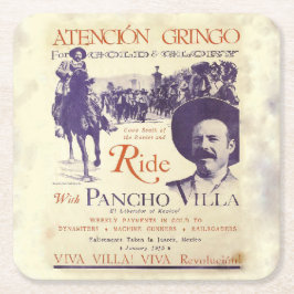 Pancho Villa 🔥 Mexicaanse held Algemeen Vierkante Kartonnen Onderzetter