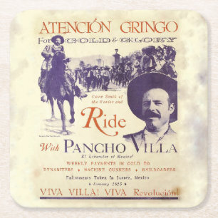 Pancho Villa 🔥 Mexicaanse held Algemeen Vierkante Kartonnen Onderzetter