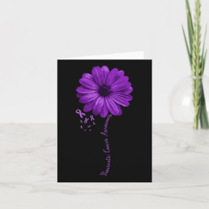 Pancreas Cancer Awareness Paars Ribbon Floral G Kaart