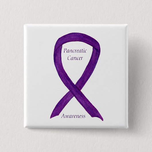 Pancreas Cancer Awareness Ribbon Custom Art Pins Vierkante Button 5,1 Cm (Voorkant)