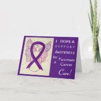 Pancreas Cancer Awareness Ribbon Wenskaart