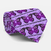 Pancreas Cancer Butterfly Awareness Ribbon Stropdas (Opgerold)