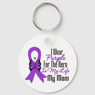 Pancreas Cancer Ribbon My Hero Mijn moeder Sleutelhanger