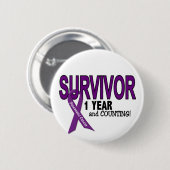 Pancreaskanker 1 JAAR OVERLEVING Ronde Button 5,7 Cm (Voorkant /achterkant)