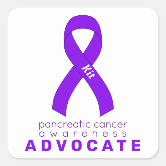 Pancreaskanker Advocate White Square Sticker (Voorkant)