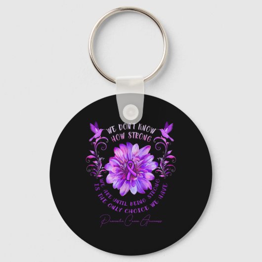Pancreaskanker Bewustzijnsbloem We weten het niet Sleutelhanger (Voorkant)
