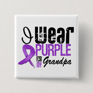 Pancreaskanker I Draag Paarse GRANDPA Vierkante Button 5,1 Cm