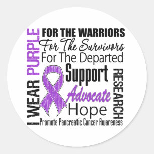 Pancreaskanker I Draag Paarse lintTRIBUTE Ronde Sticker