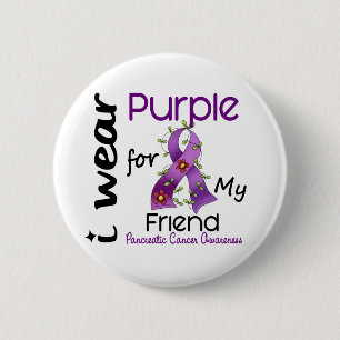 Pancreaskanker Ik Draag Paars voor mijn vriend 43 Ronde Button 5,7 Cm