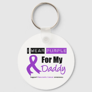 Pancreaskanker Ik Draag Paarse Ribbon papa Sleutelhanger