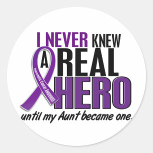 Pancreaskanker KENDE NOOIT EEN HELD 2 tante Ronde Sticker