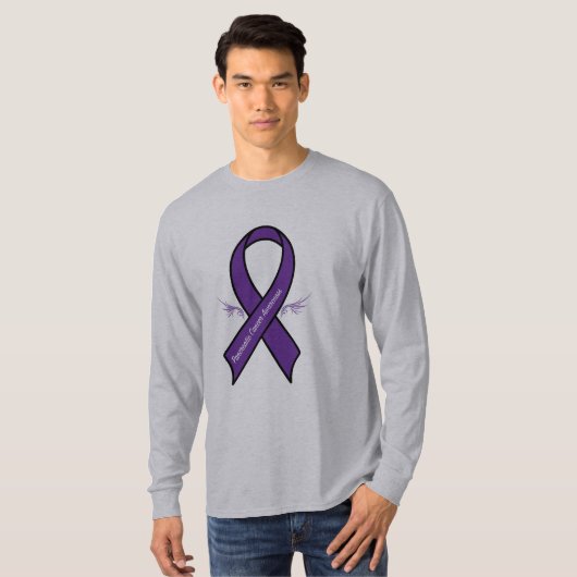 Pancreaskanker met bewust lint met ringen t-shirt (Voorkant volledig)