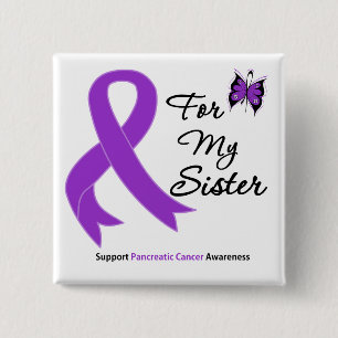 Pancreaskanker voor mijn zuster vierkante button 5,1 cm