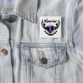 Pancreaskanker Warrior Fighter Wings Vierkante Button 5,1 Cm (In situ)