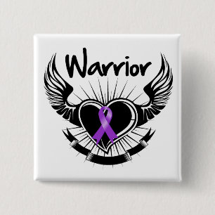 Pancreaskanker Warrior Fighter Wings Vierkante Button 5,1 Cm