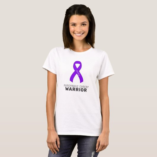 Pancreaskanker Witte T-Shirt (Voorkant volledig)