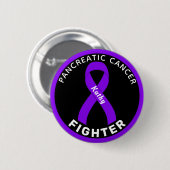 Pancreaskankerbestrijder Zwarte Button (Voorkant /achterkant)