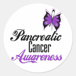 Pancreaskankerbewuster Butterfly Ronde Sticker
