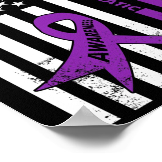 Pancreaskankerbewustzijn Amerikaanse vlag Poster (Hoek)