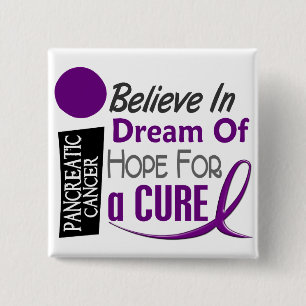 Pancreaskankerbewustzijn GELOOFT DREAM HOPE Vierkante Button 5,1 Cm
