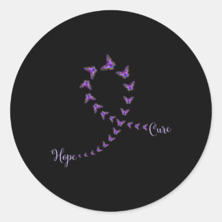 Pancreaskankerbewustzijn Hoop Cure Butterfly Ronde Sticker