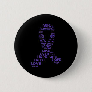Pancreaskankerbewustzijn Hoop Geloof Liefde Paarse Ronde Button 5,7 Cm
