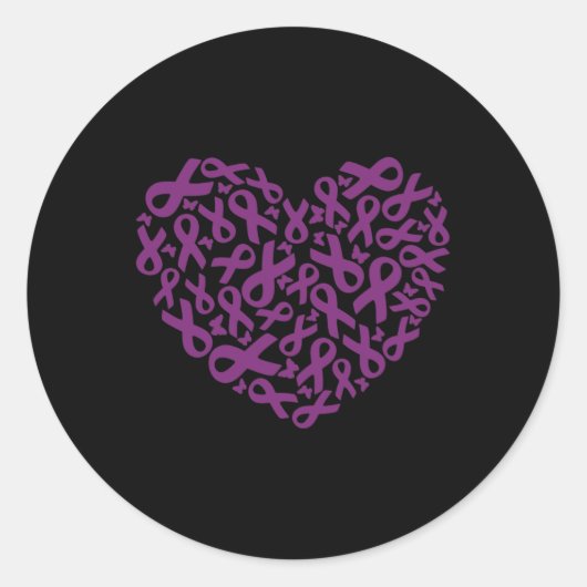 Pancreaskankerbewustzijn Paarse lint 2 Ronde Sticker (Voorkant)