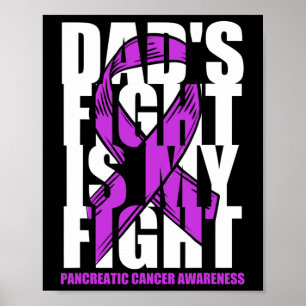 Pancreaskankerbewustzijn Paarse lint van papa's Fi Poster
