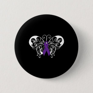 Pancreaskankerbewustzijn Paarse lintboter Ronde Button 5,7 Cm