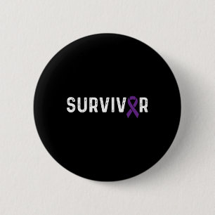 Pancreaskankerbewustzijn Paarse lintoverlevende Ronde Button 5,7 Cm