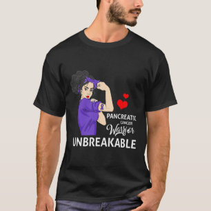 Pancreaskankerbewustzijn Warrior Unbreakable WO T-shirt