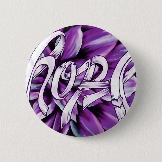 Pancreaskankerflorale hoopproducten ronde button 5,7 cm (Voorkant)