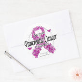Pancreaskankerlint van Butterflies Ronde Sticker (Envelop)
