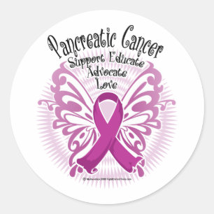 Pancreaskankervlinter 3 ronde sticker