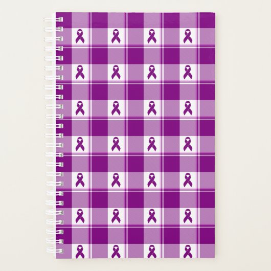 Pancreatic Cancer Awareness Plaid Planner, Purple (Devant)