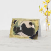 Panda 4 - Carte de voeux (Fleur jaune)