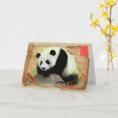 Panda 5 - Carte de voeux (Fleur jaune)