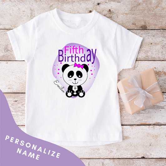 Panda 5e Anniversaire T-shirt filles (violet)