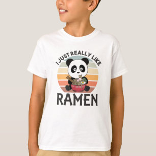 Panda aangedreven door Ramen Sweet Kawaii Noodle P T-shirt