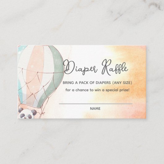 Panda Adventure Awaits Diaper Raffle Informatiekaartje (Voorkant)